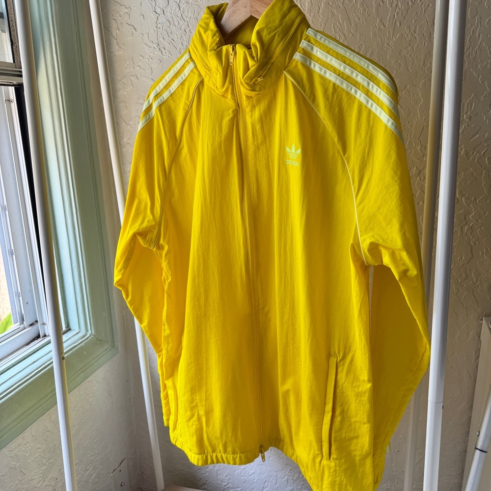 Adidas Bright Yellow Jacket with White Accents